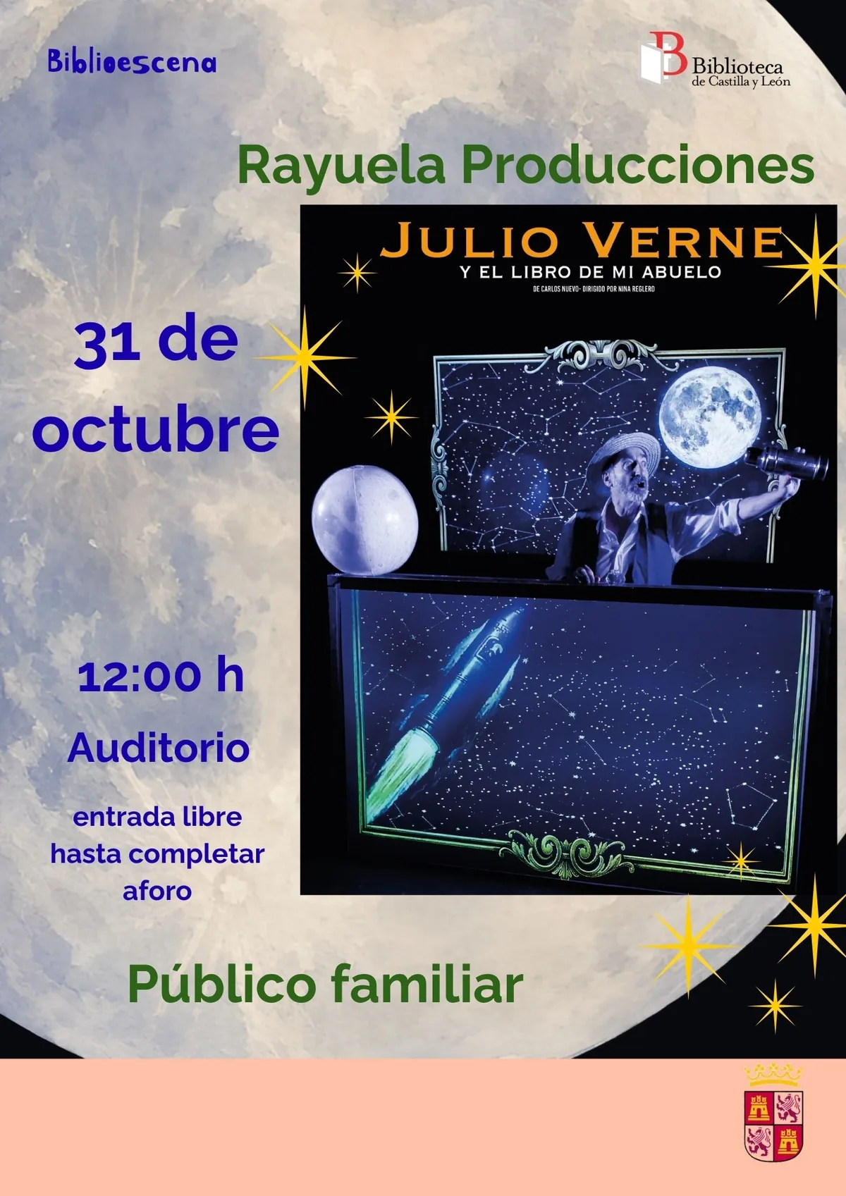 Cartel de Faranduleo Mini. Julio Verne y el libro de mi abuelo en Valladolid